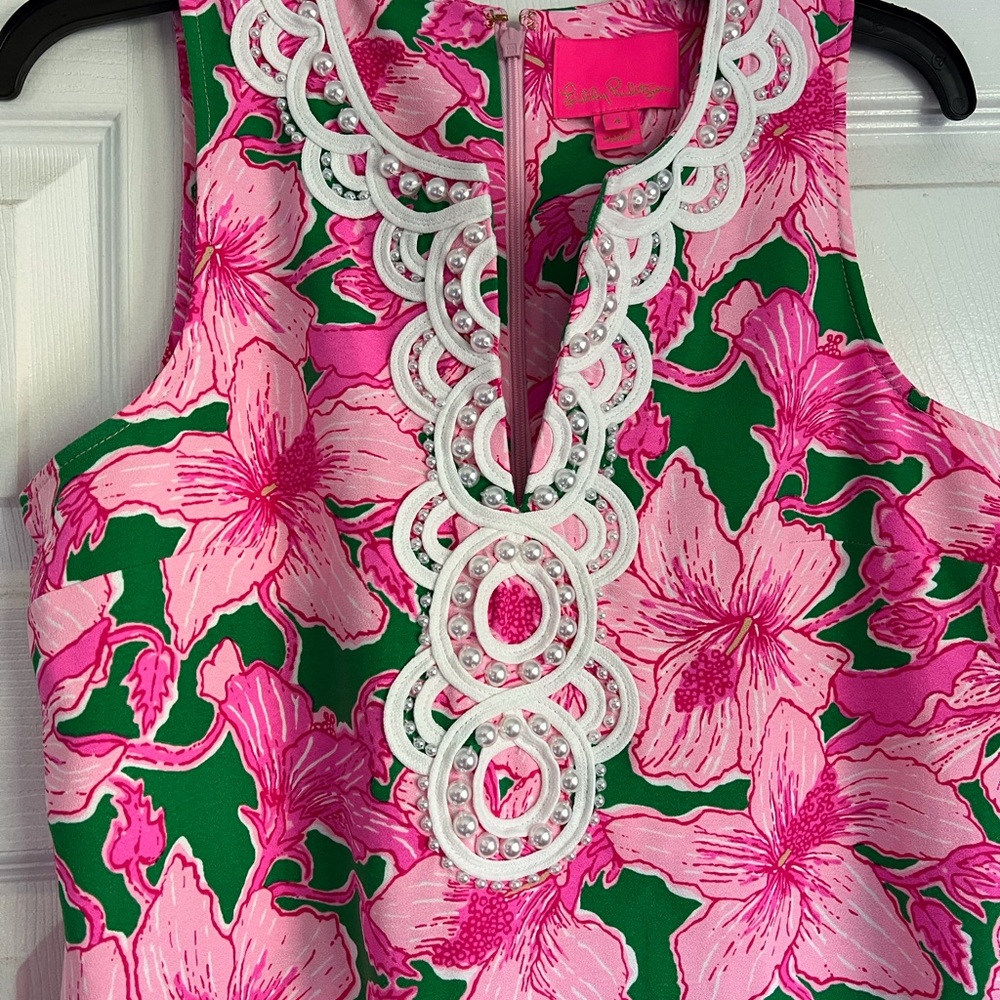 Floral Sleeveless Dress with Lace Detail